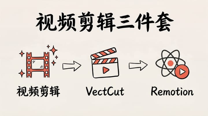 AI 视频剪辑三件套：Video Editing + VectCut + Remotion
